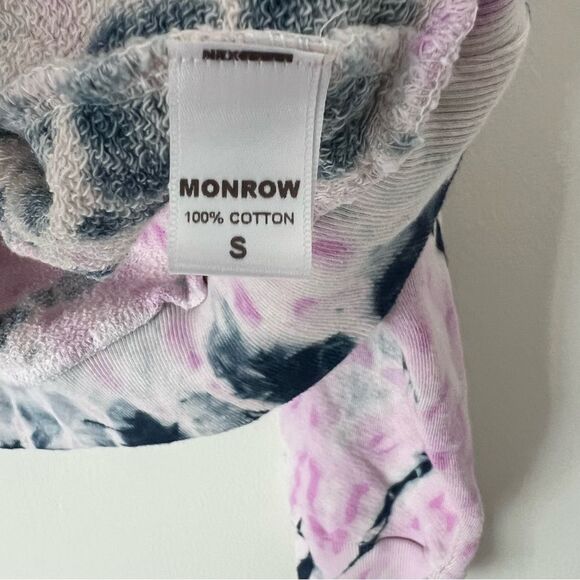 Monrow Bamboo Burst Tie-Dye Sweatshirt Pink NEW Size Small - Picture 6 of 8